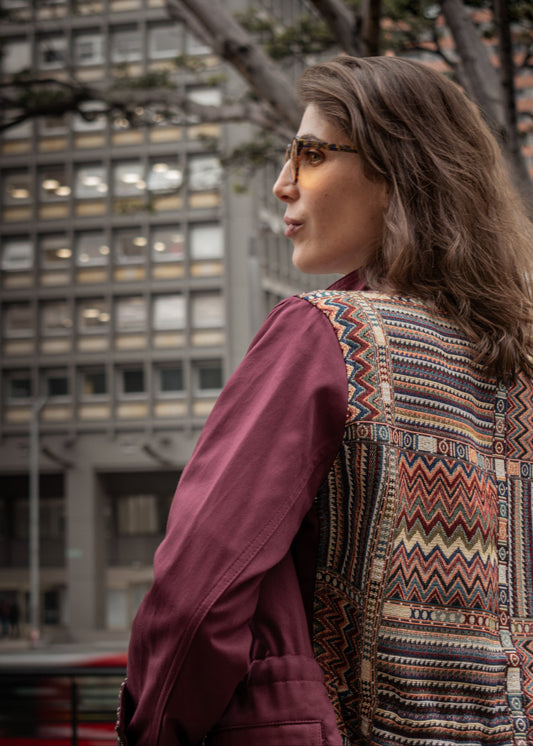 CHAQUETA FIELD REGULAR BRUSELAS VINOTINTO MULTICOLOR