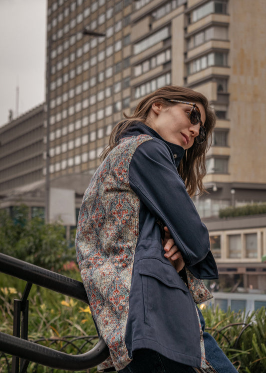 CHAQUETA FIELD REGULAR BRUSELAS AZUL OSCURO ARABESCO AZUL