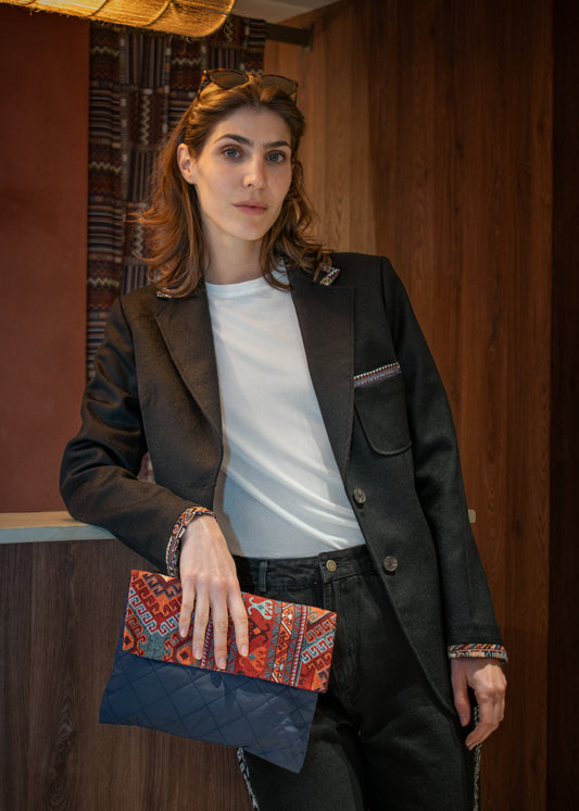 BLAZER SENCILLO REGULAR TOSCANA NEGRO MULTICOLOR