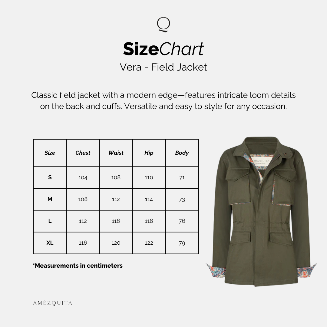 CHAQUETA FIELD REGULAR BRUSELAS VERDE OLIVA ARABESCO AZUL