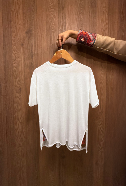 CAMISETA CUELLO REDONDO OVERSIZE BAHAMAS BLANCO PERSA
