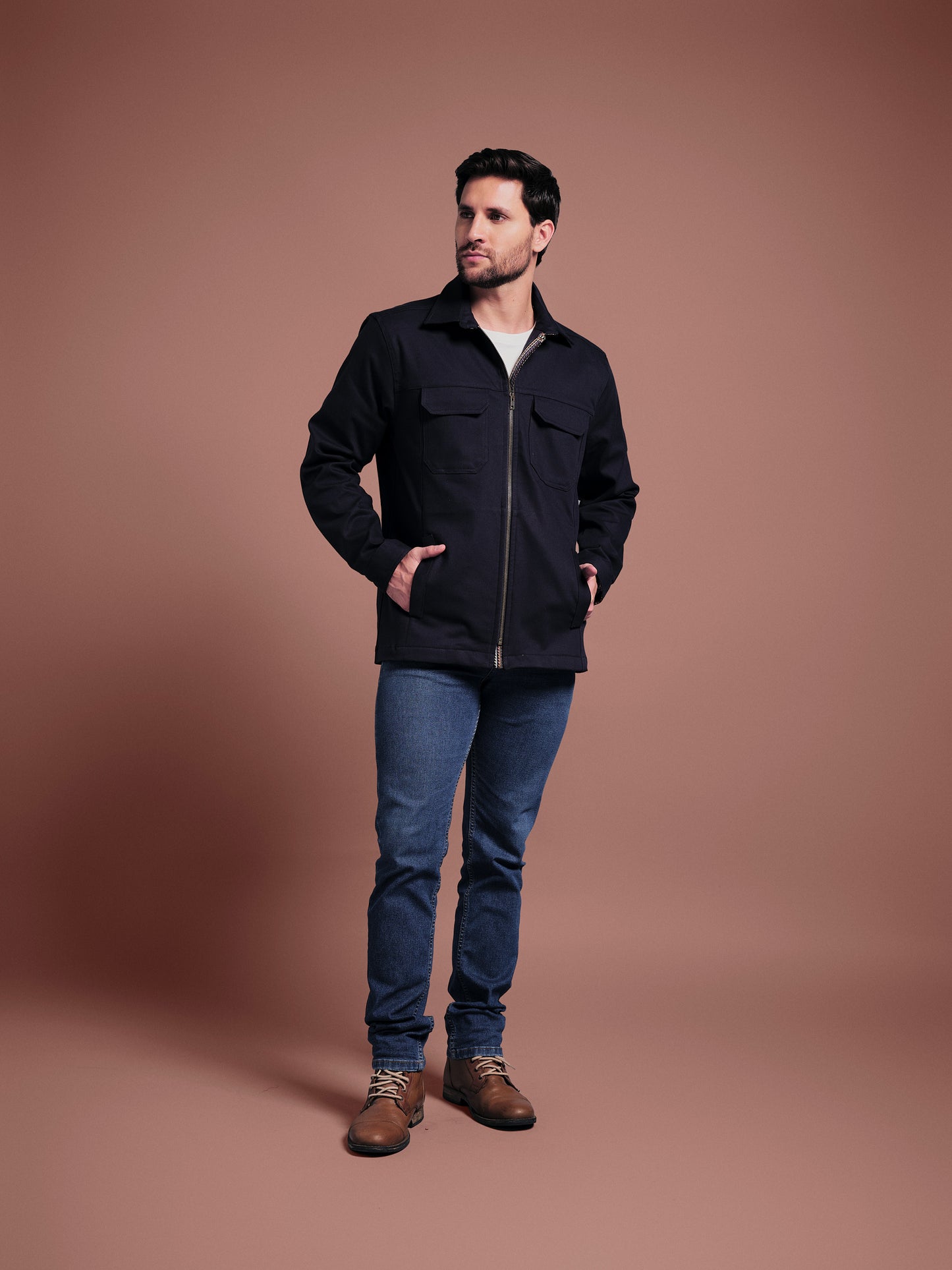 CHAQUETA WORK REGULAR DUBLIN AZUL OSCURO MULTICOLOR