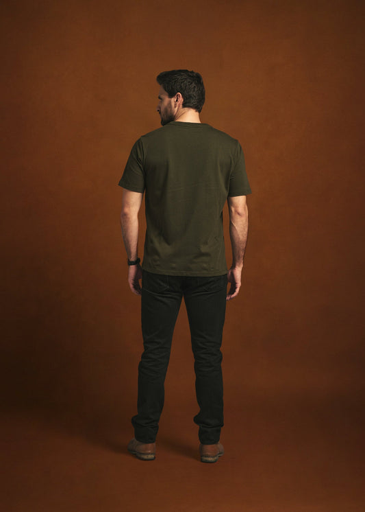 CAMISETA CUELLO REDONDO REGULAR PORTLAND VERDE OLIVA CACTUS