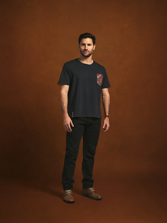 CAMISETA CUELLO REDONDO REGULAR PORTLAND AZUL OSCURO PERSA