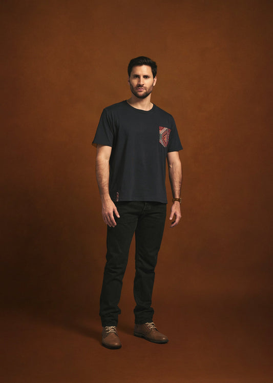CAMISETA CUELLO REDONDO REGULAR PORTLAND AZUL OSCURO PERSA