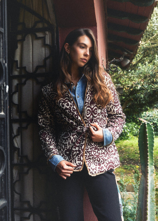CHAQUETA KIMONO REGULAR OSAKA VINOTINTO INDIA VINO