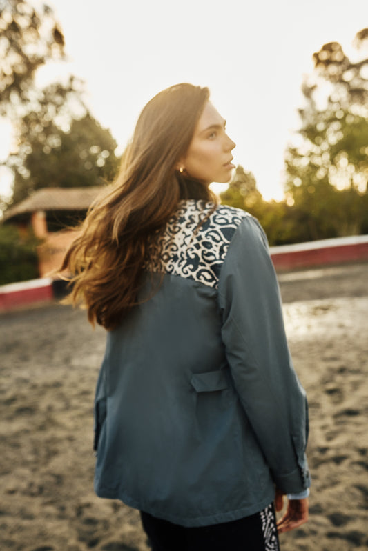 CHAQUETA BOMBER OVERSIZED ALASKA AZUL INDIA