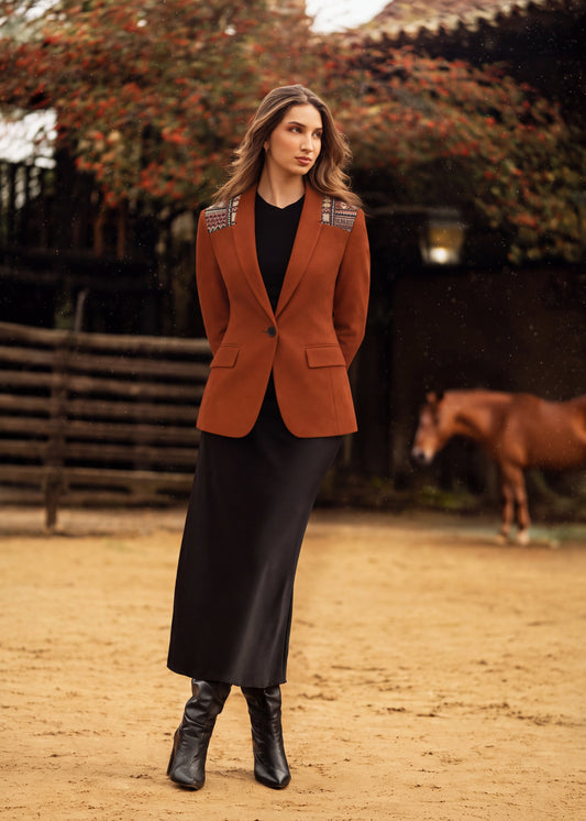 BLAZER SMOKING SLIM FIT CORCEGA TERRACOTA MULTI