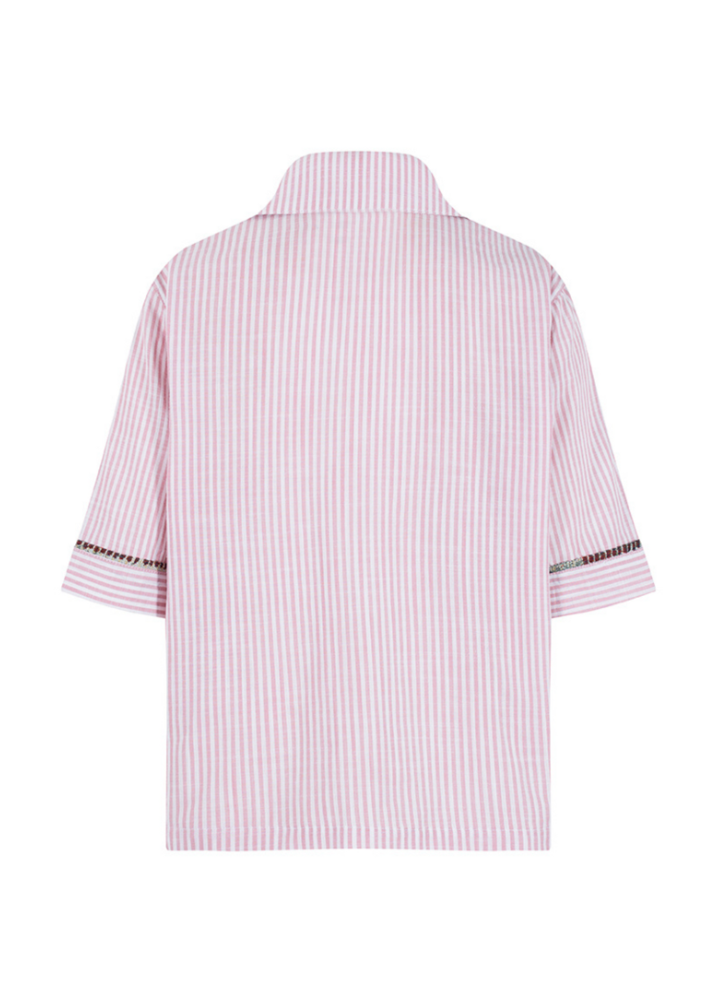 CAMISA MANGA CORTA OVERSIZE FLORENCIA ROSADO HUELLAS MENTA