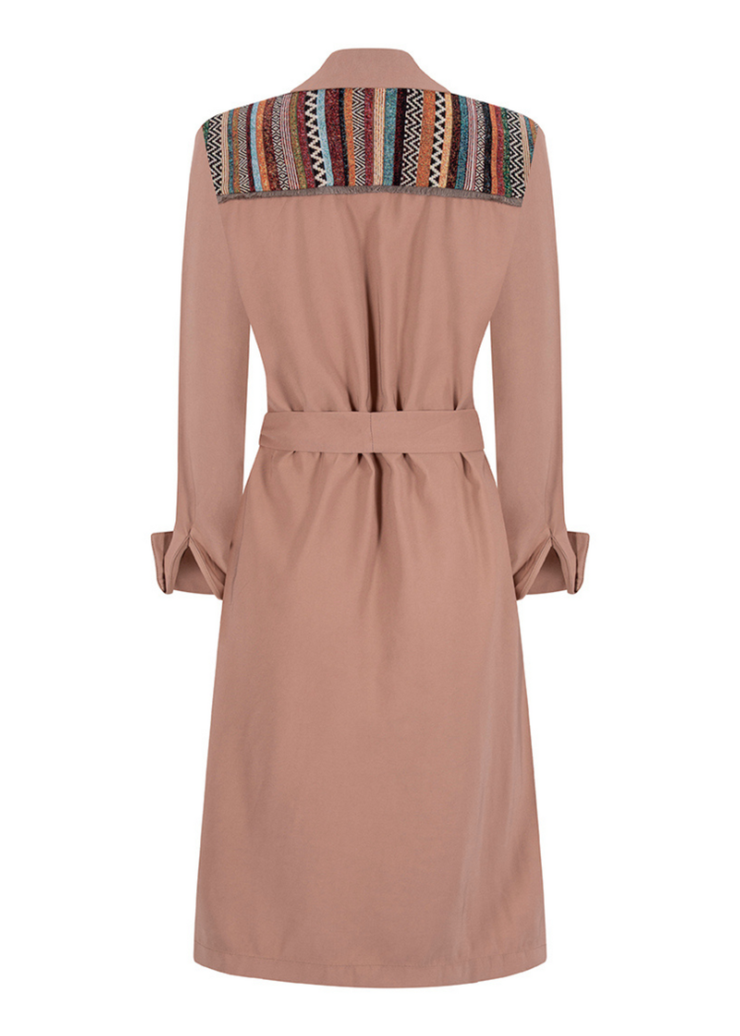 ABRIGO TRENCH REGULAR ATENAS CAQUI MULTICOLOR