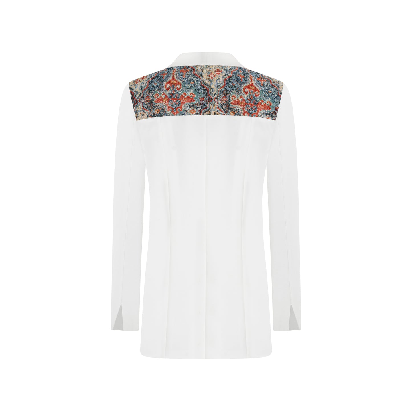 BLAZER SMOKING SLIM FIT MARSELLA BLANCO ARABESCO AZUL