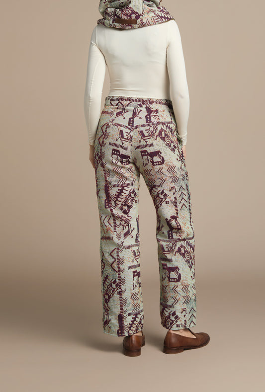 PANTALÓN CLÁSICO REGULAR TOLEDO MENTA HUELLAS