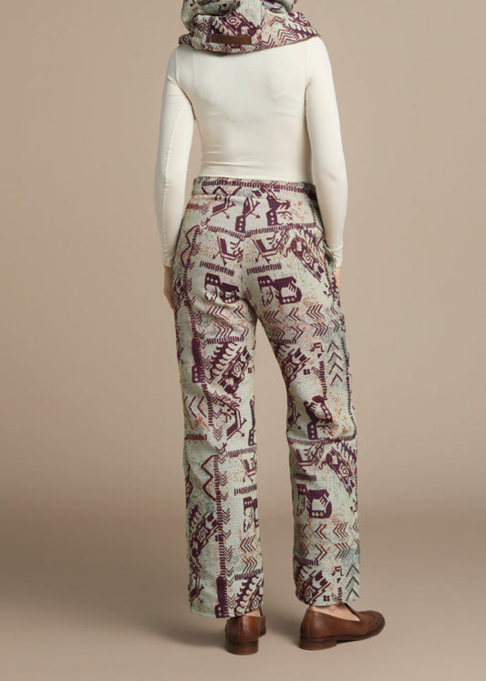 PANTALÓN CLÁSICO REGULAR TOLEDO MENTA HUELLAS