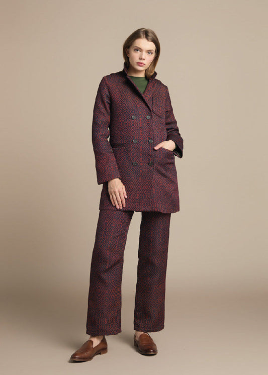 BLAZER CRUZADO REGULAR BILBAO TERRACOTA ROMBOS