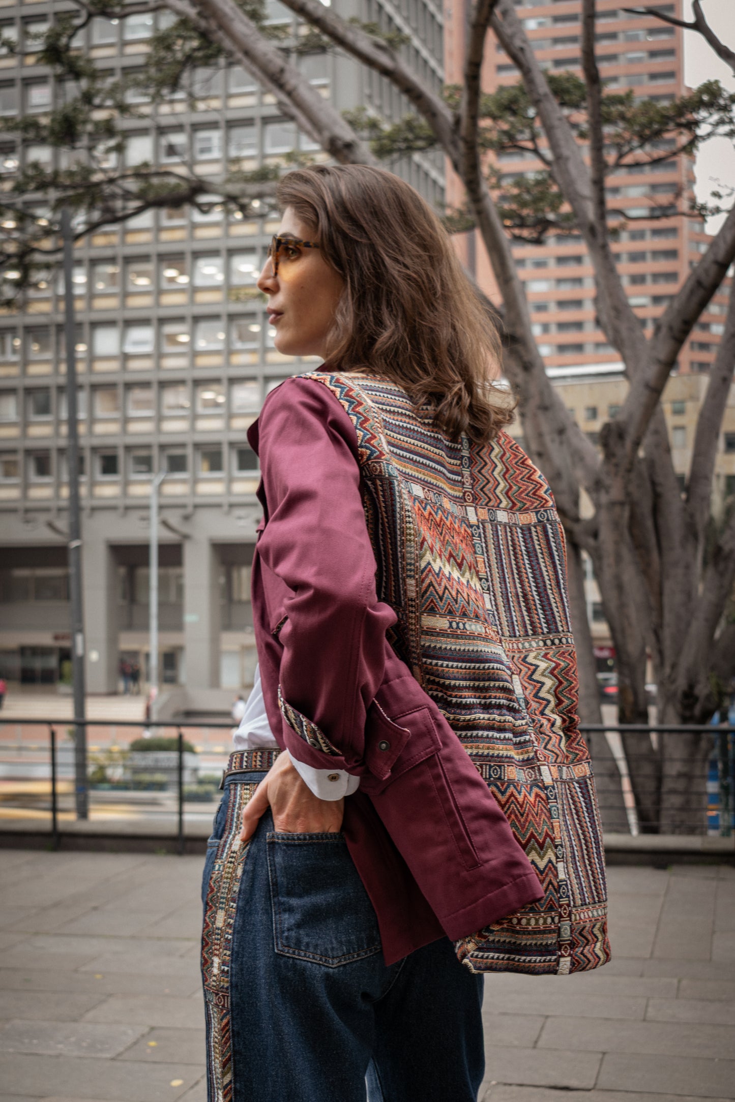 CHAQUETA FIELD REGULAR BRUSELAS VINOTINTO MULTICOLOR