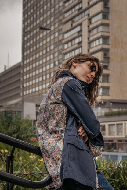 CHAQUETA FIELD REGULAR BRUSELAS AZUL OSCURO ARABESCO AZUL