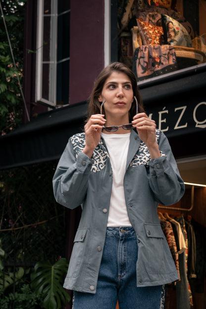CHAQUETA BOMBER OVERSIZED ALASKA  AZUL  INDIA
