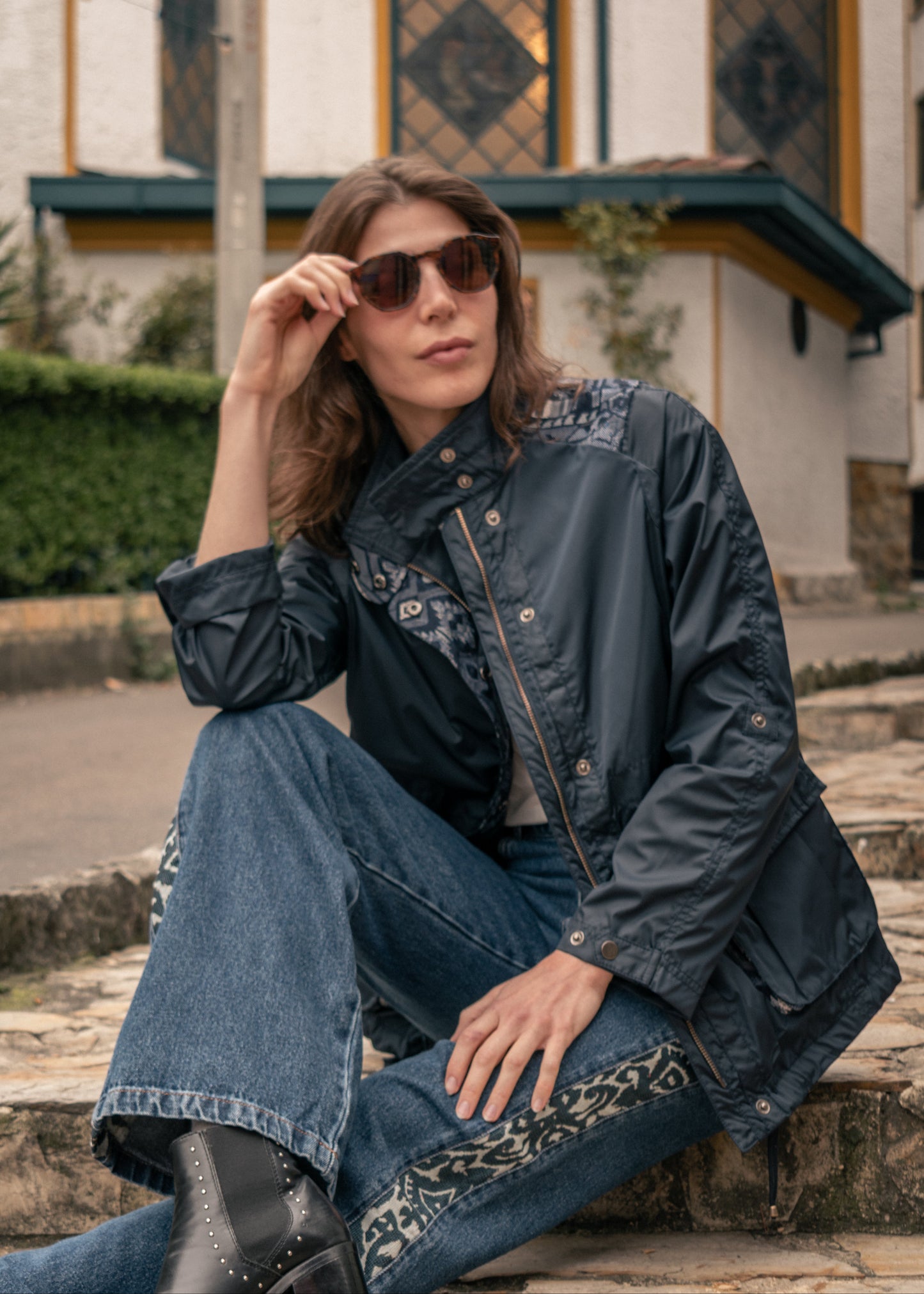 CHAQUETA FIELD REGULAR BERLIN AZUL OSCURO PALM TROPICARIO