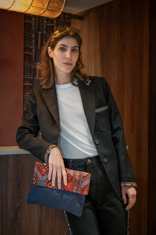 BLAZER SENCILLO REGULAR TOSCANA NEGRO MULTICOLOR
