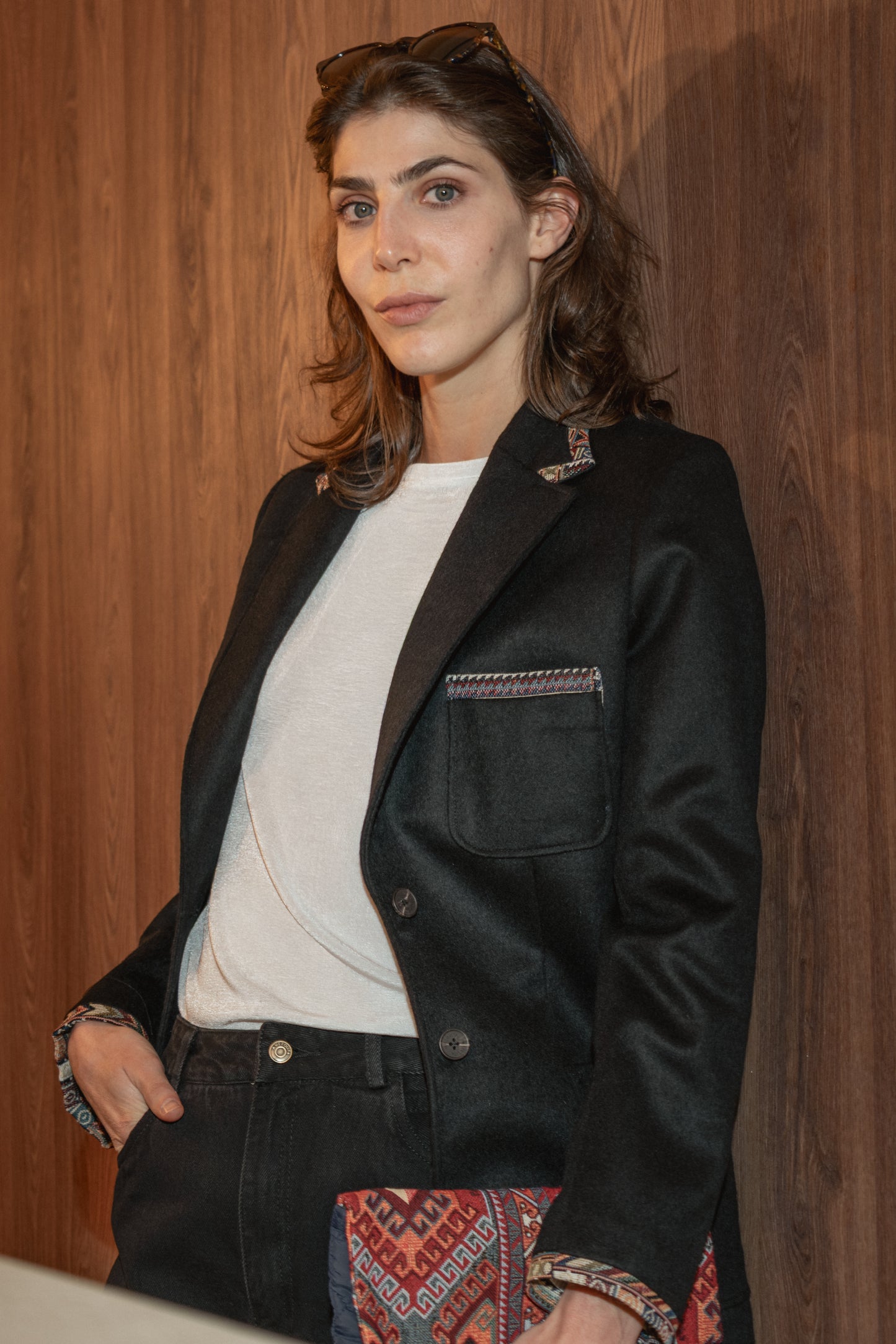 BLAZER SENCILLO REGULAR TOSCANA NEGRO MULTICOLOR