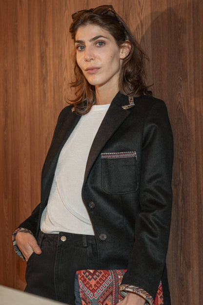 BLAZER SENCILLO REGULAR TOSCANA NEGRO MULTICOLOR