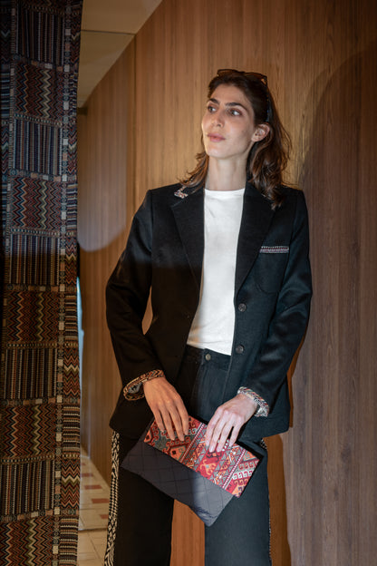 BLAZER SENCILLO REGULAR TOSCANA NEGRO MULTICOLOR