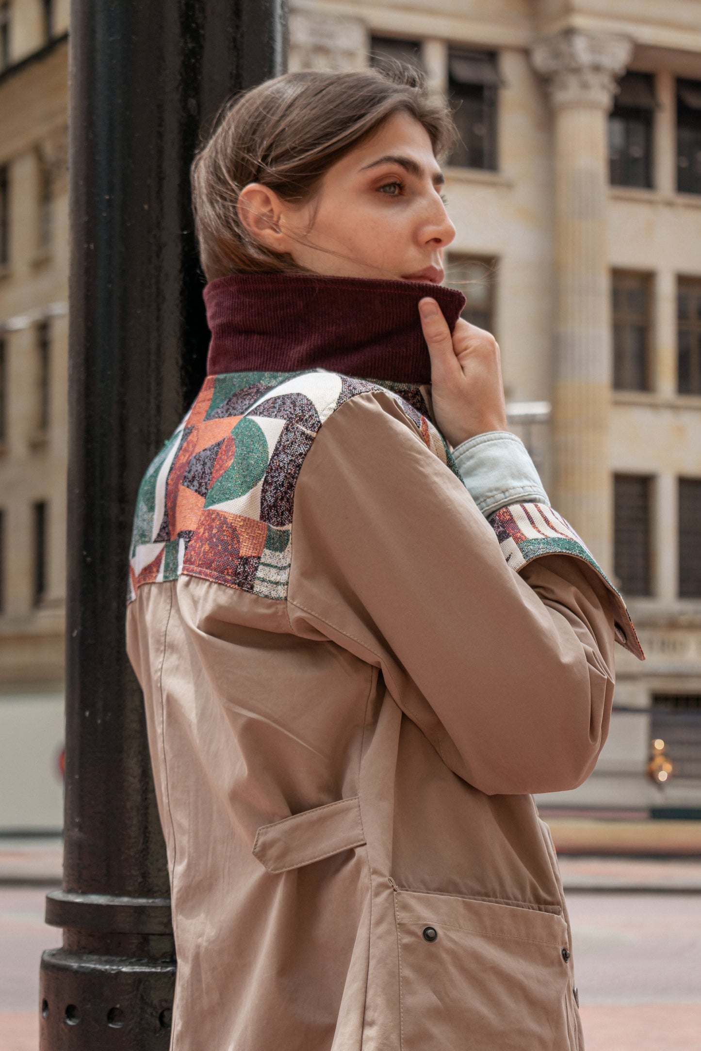 CHAQUETA BOMBER OVERSIZED ALASKA  KHAKI COLORS