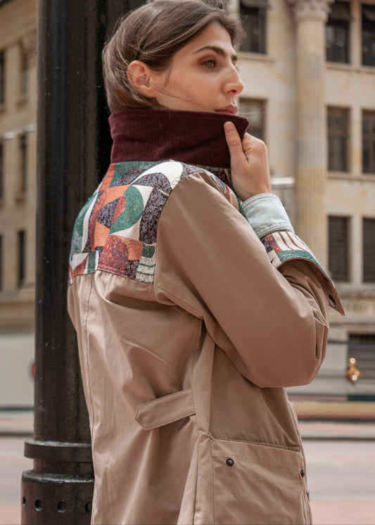 CHAQUETA BOMBER OVERSIZED ALASKA  KHAKI COLORS