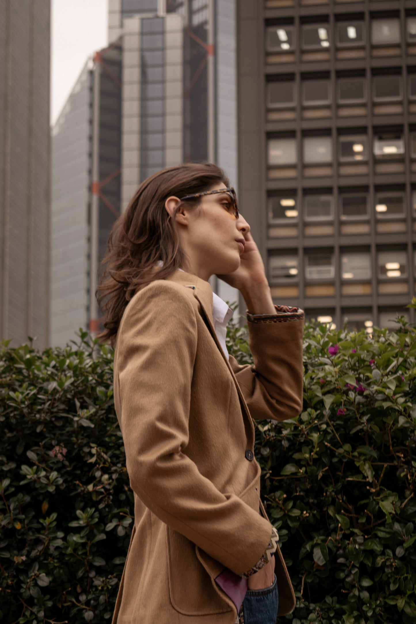 BLAZER SENCILLO REGULAR TOSCANA CAMEL MULTICOLOR