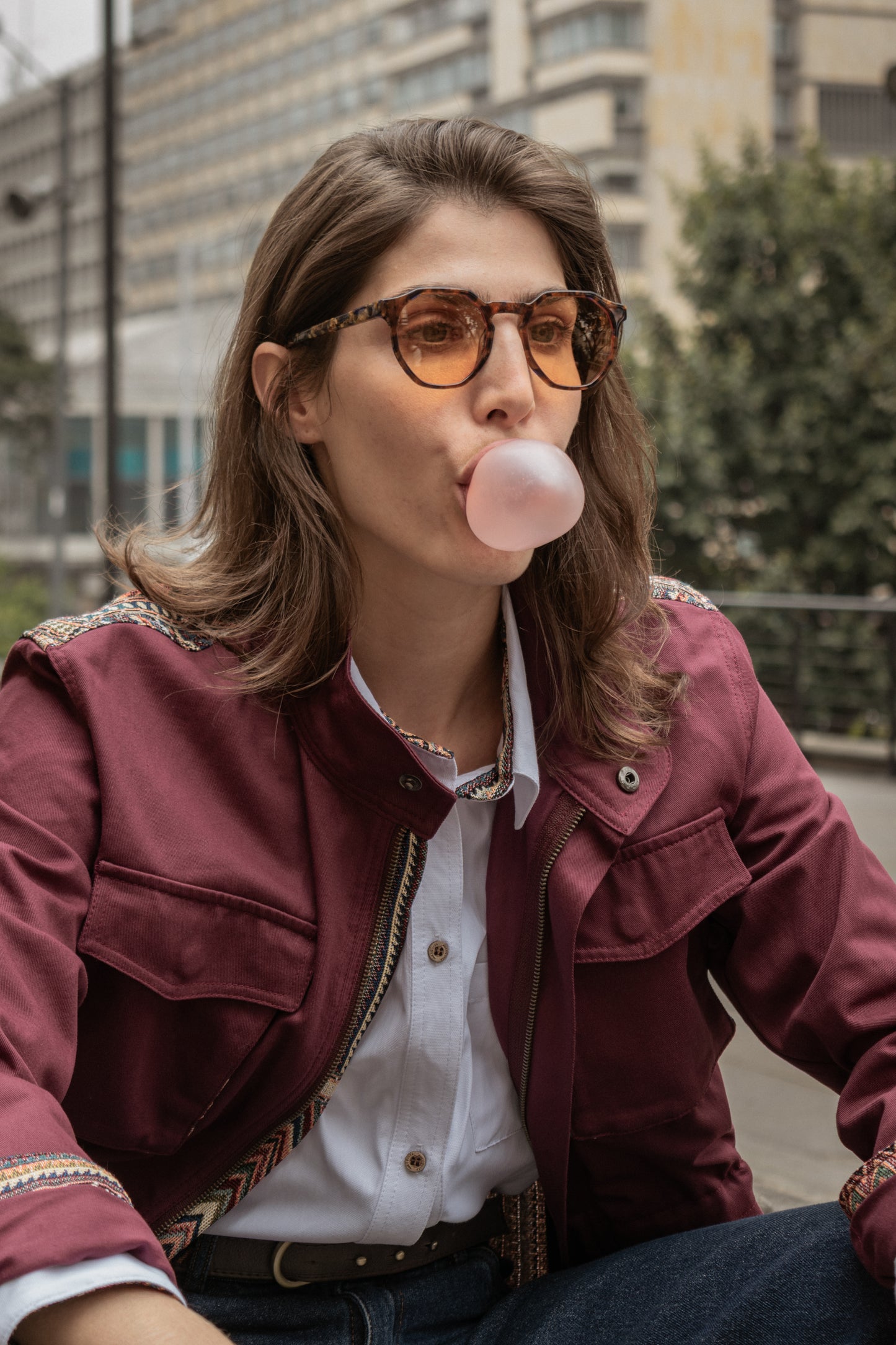CHAQUETA FIELD REGULAR BRUSELAS VINOTINTO MULTICOLOR
