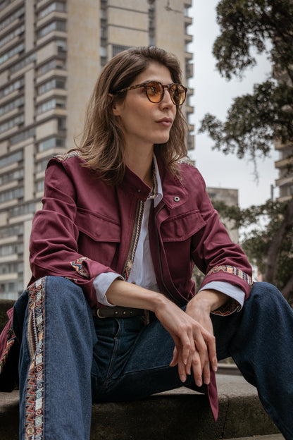 CHAQUETA FIELD REGULAR BRUSELAS VINOTINTO MULTICOLOR