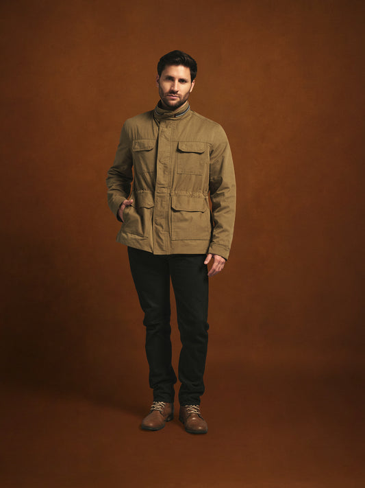 CHAQUETA FIELD REGULAR AUSTIN VERDE OLIVA MULTICOLOR