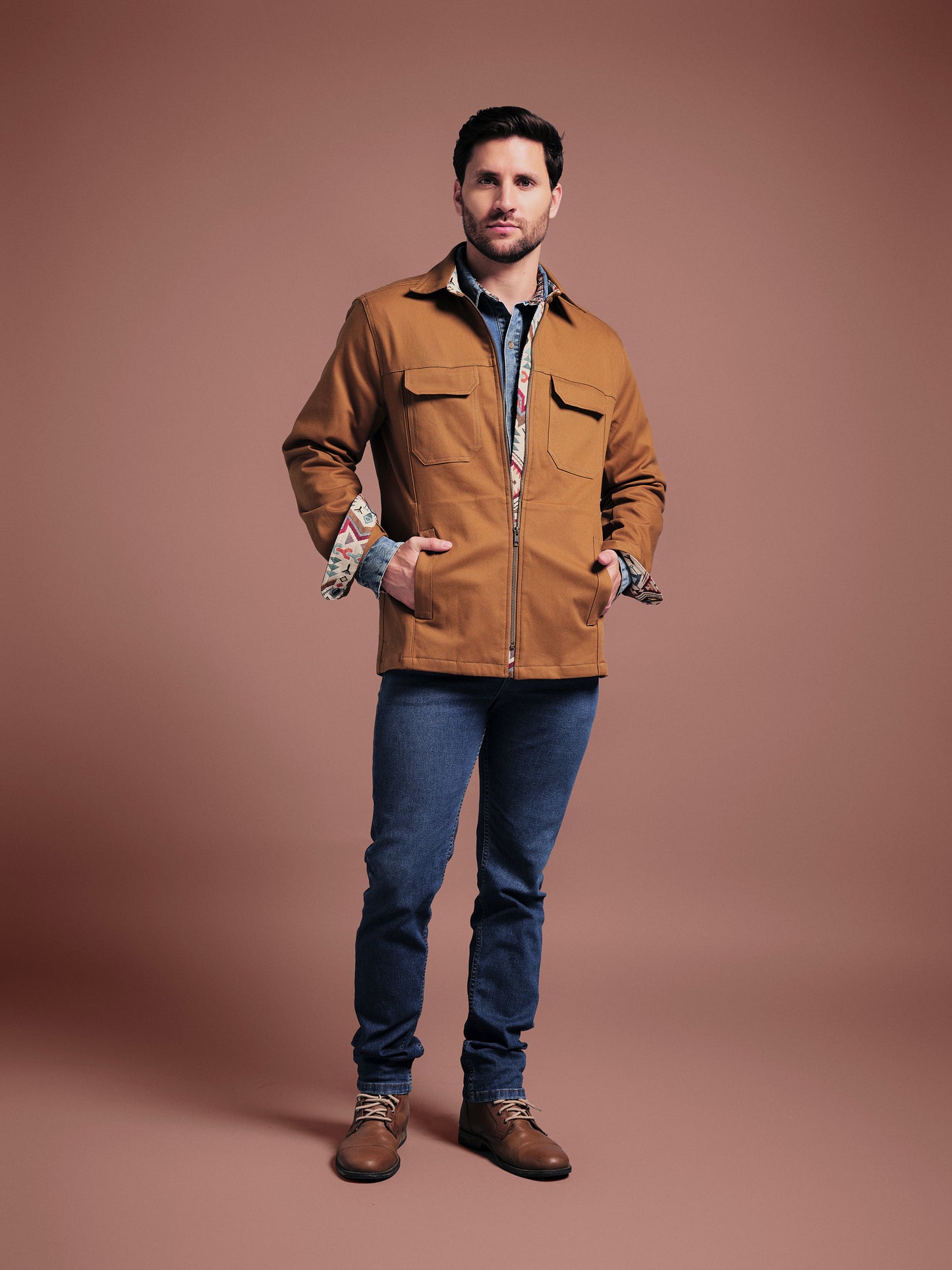 CHAQUETA WORK REGULAR DUBLIN TABACO CACTUS