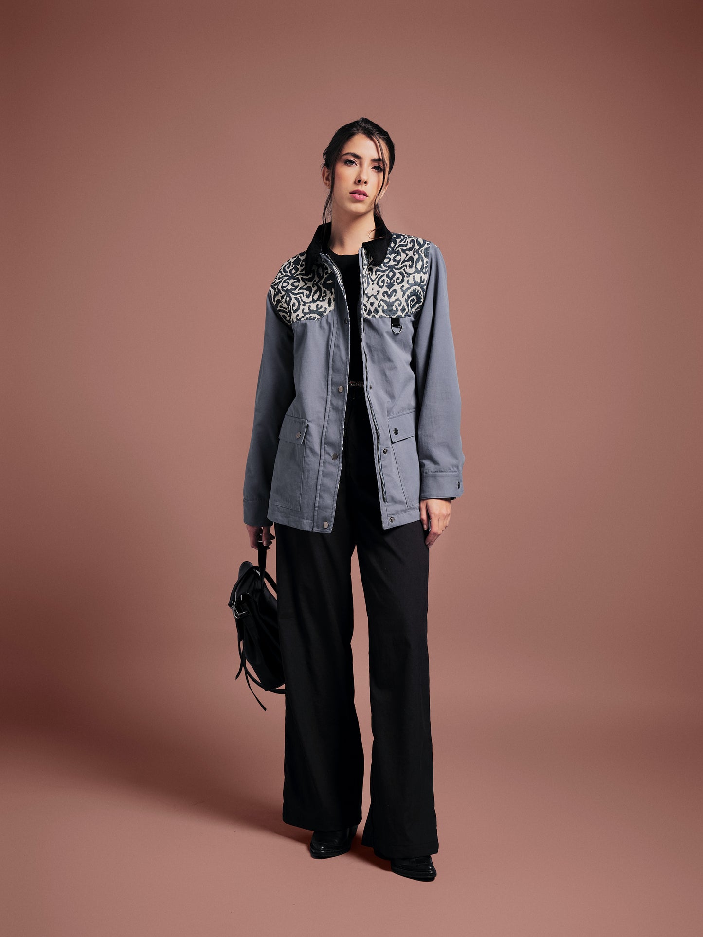 CHAQUETA BOMBER OVERSIZED ALASKA  AZUL  INDIA