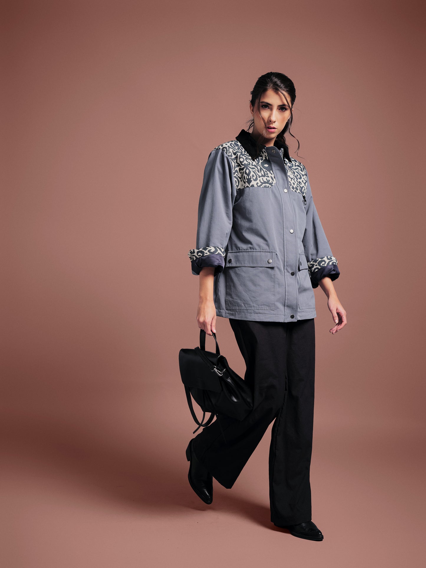 CHAQUETA BOMBER OVERSIZED ALASKA  AZUL  INDIA