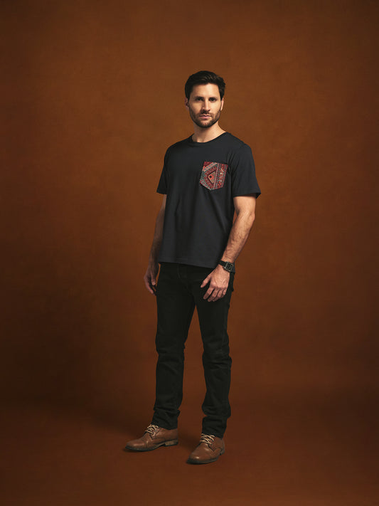 CAMISETA CUELLO REDONDO REGULAR PORTLAND AZUL OSCURO PERSA