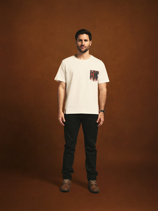 CAMISETA CUELLO REDONDO REGULAR PORTLAND MARFIL BÚHO