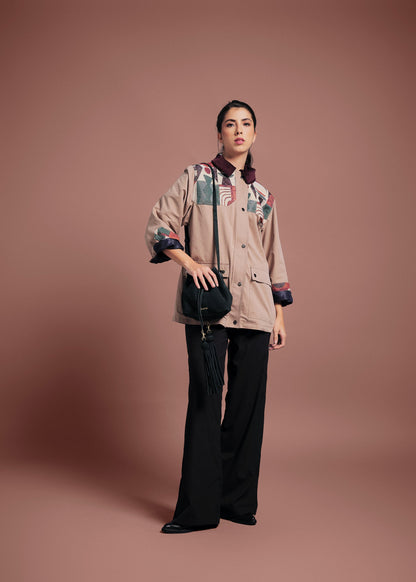 CHAQUETA BOMBER OVERSIZED ALASKA  KHAKI COLORS