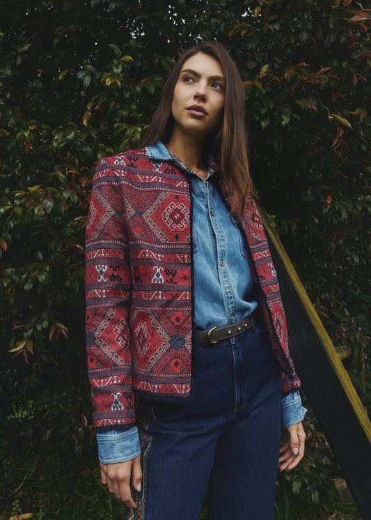 CHAQUETA CLASICA REGULAR BURGOS ROJO PERSA