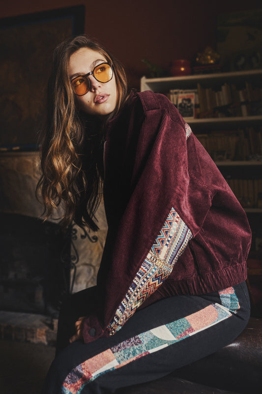 CHAQUETA BOMBER REGULAR BONN VINO MULTICOLOR