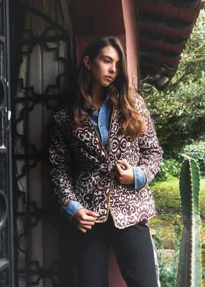 CHAQUETA KIMONO REGULAR OSAKA VINOTINTO INDIA VINO