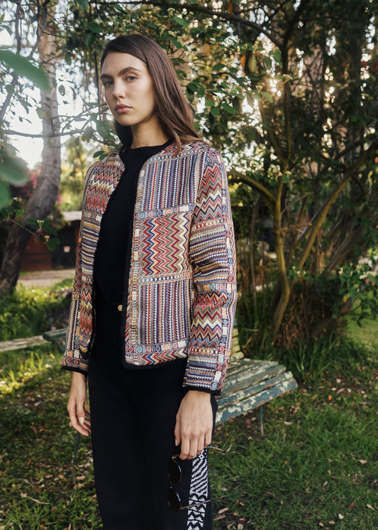 CHAQUETA CLÁSICA REGULAR BURGOS AZUL MULTICOLOR