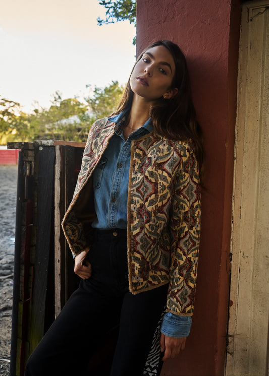 CHAQUETA CLÁSICA REGULAR BURGOS VERDE OPTIC ILLUSION