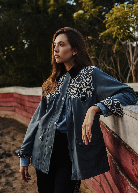 CHAQUETA BOMBER OVERSIZED ALASKA  AZUL  INDIA