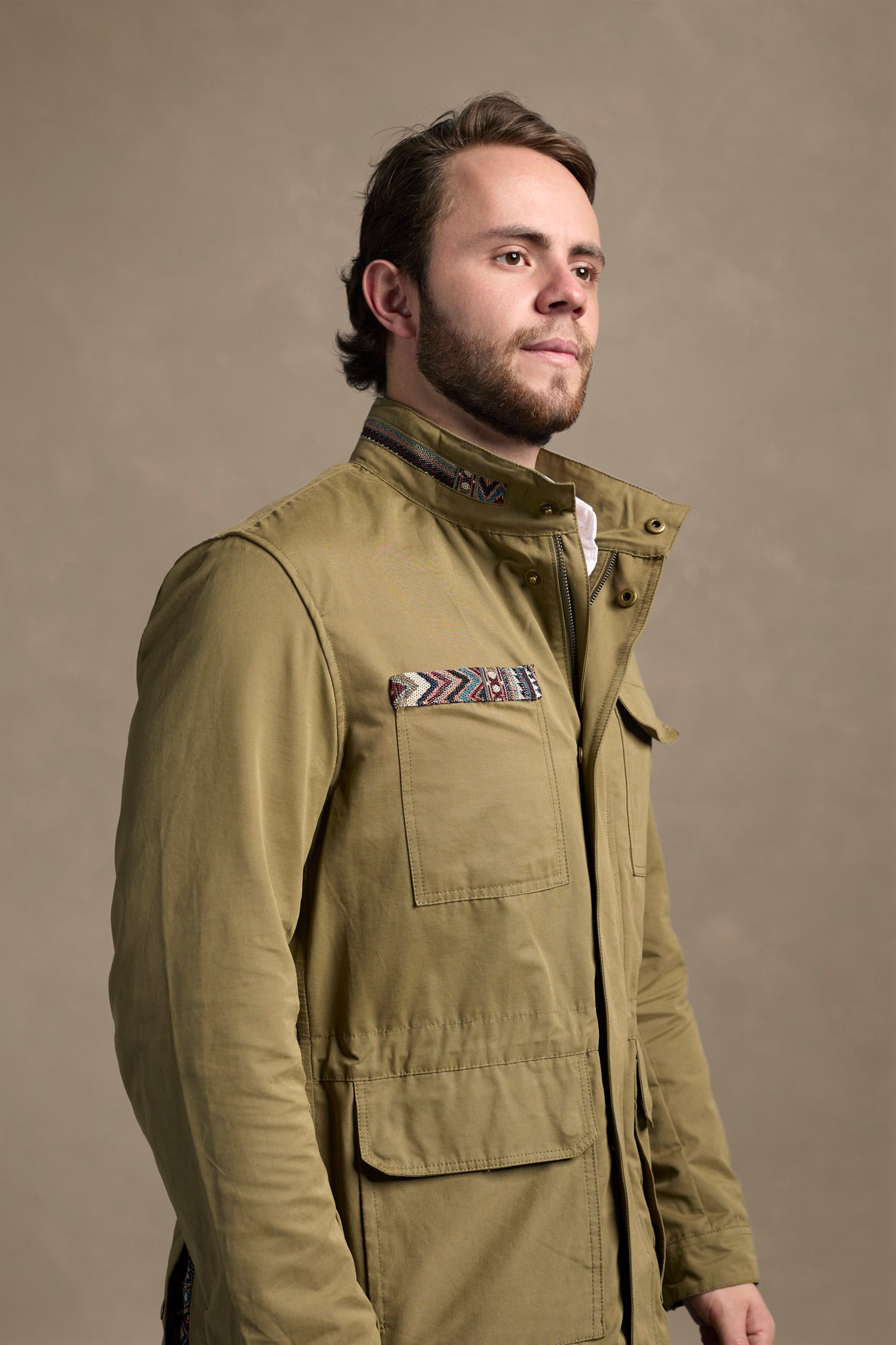 CHAQUETA FIELD REGULAR AUSTIN VERDE OLIVA MULTICOLOR
