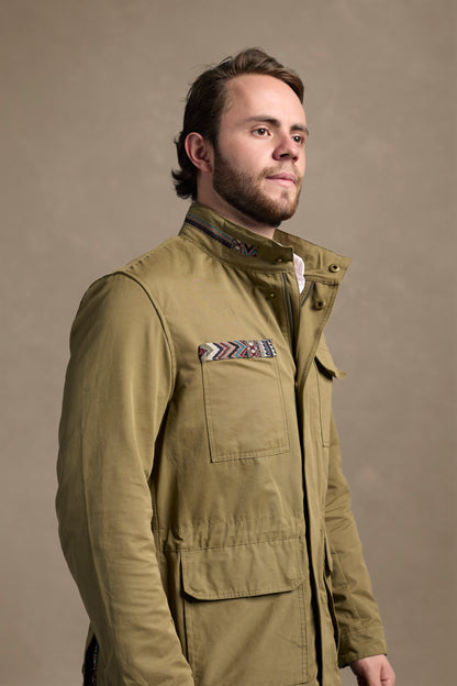 CHAQUETA FIELD REGULAR AUSTIN VERDE OLIVA MULTICOLOR