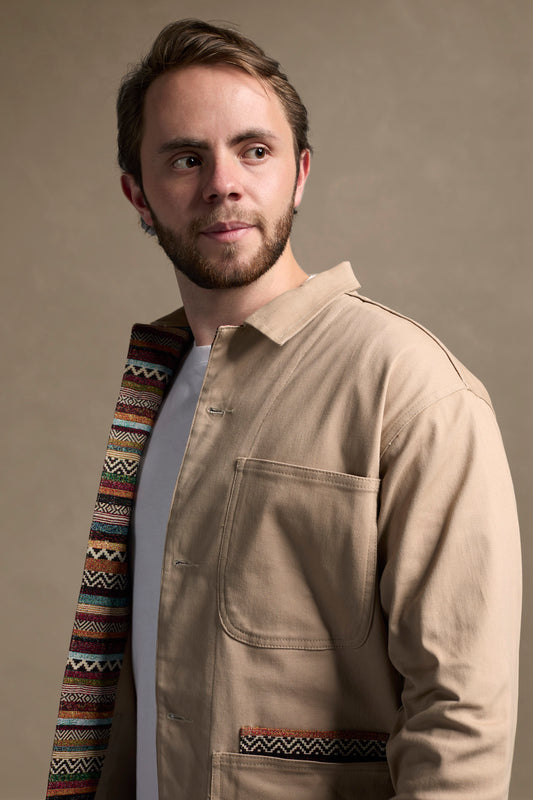 CAMISA OVERSHIRT REGULAR TEXAS CAQUI MULTICOLOR