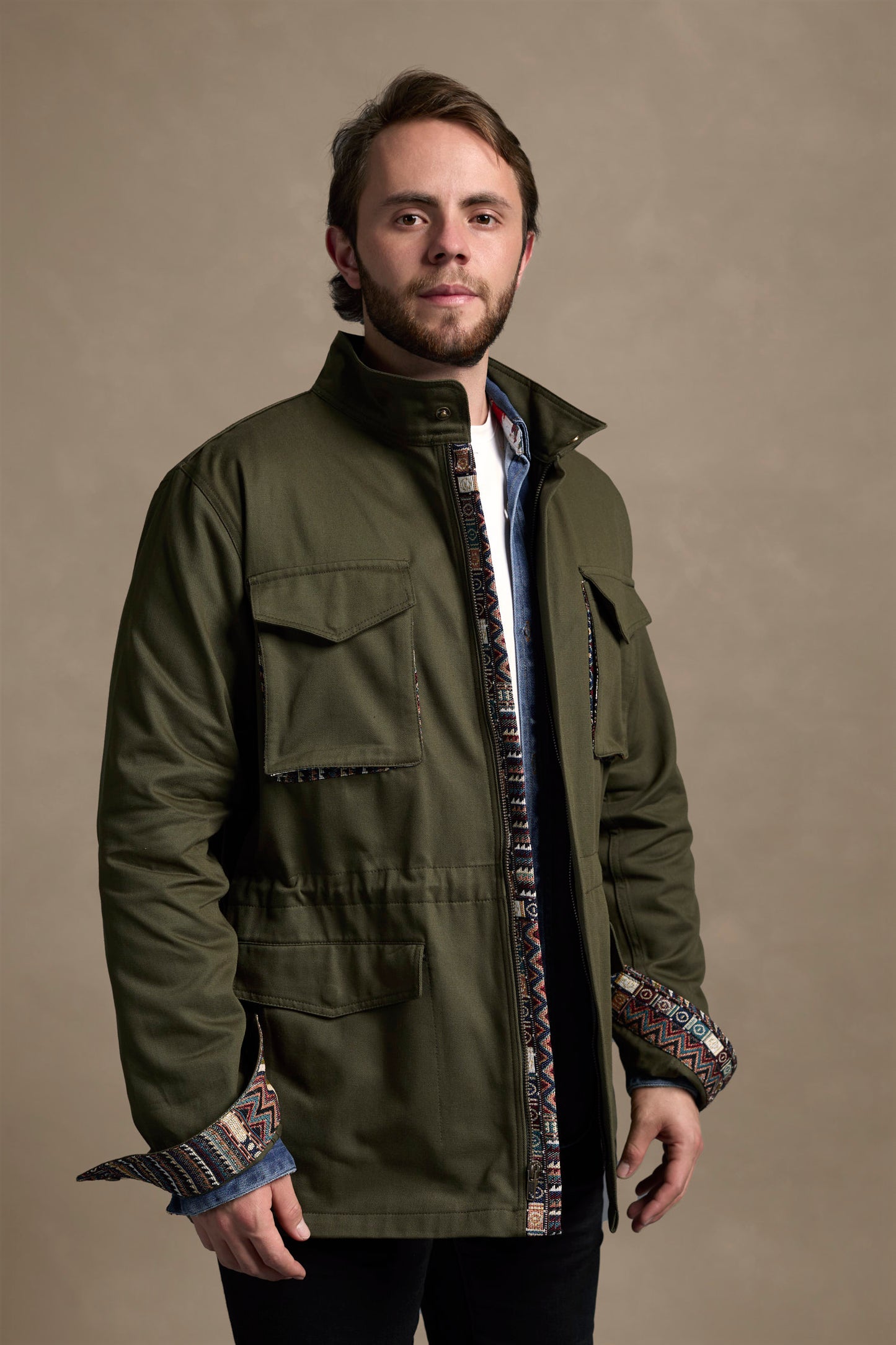 CHAQUETA FIELD REGULAR NASHVILLE VERDE OLIVA MULTICOLOR