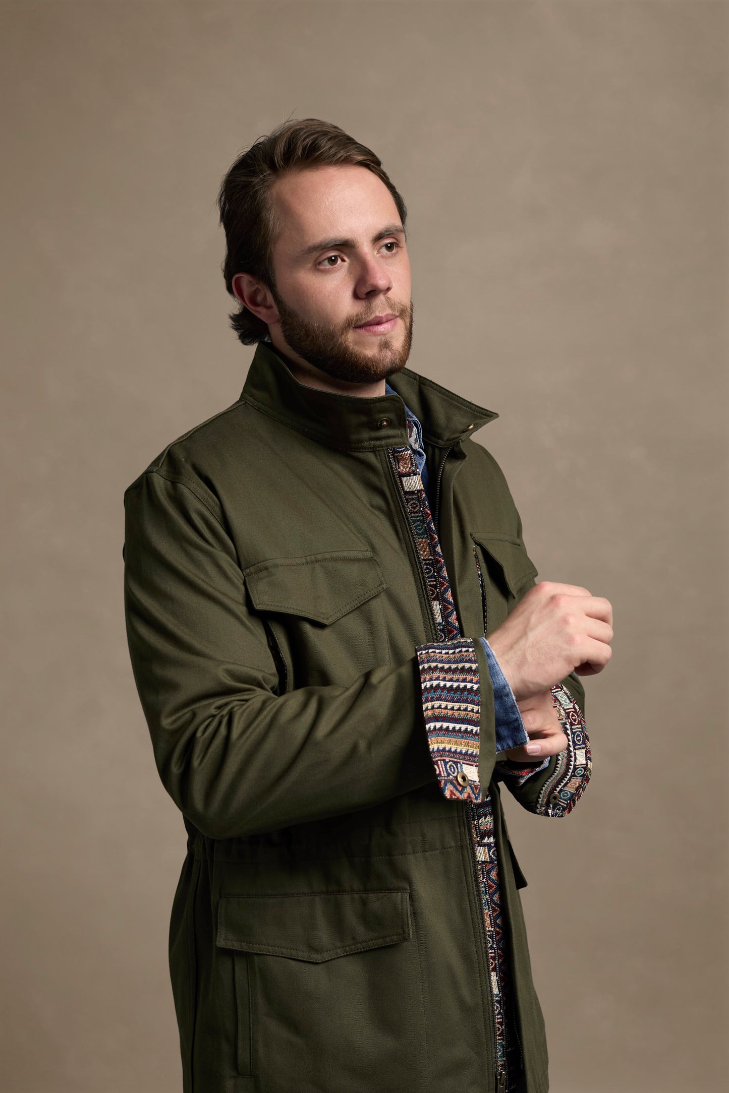 CHAQUETA FIELD REGULAR NASHVILLE VERDE OLIVA MULTICOLOR