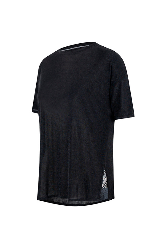 CAMISETA CUELLO REDONDO OVERSIZE BAHAMAS NEGRO RAYAS